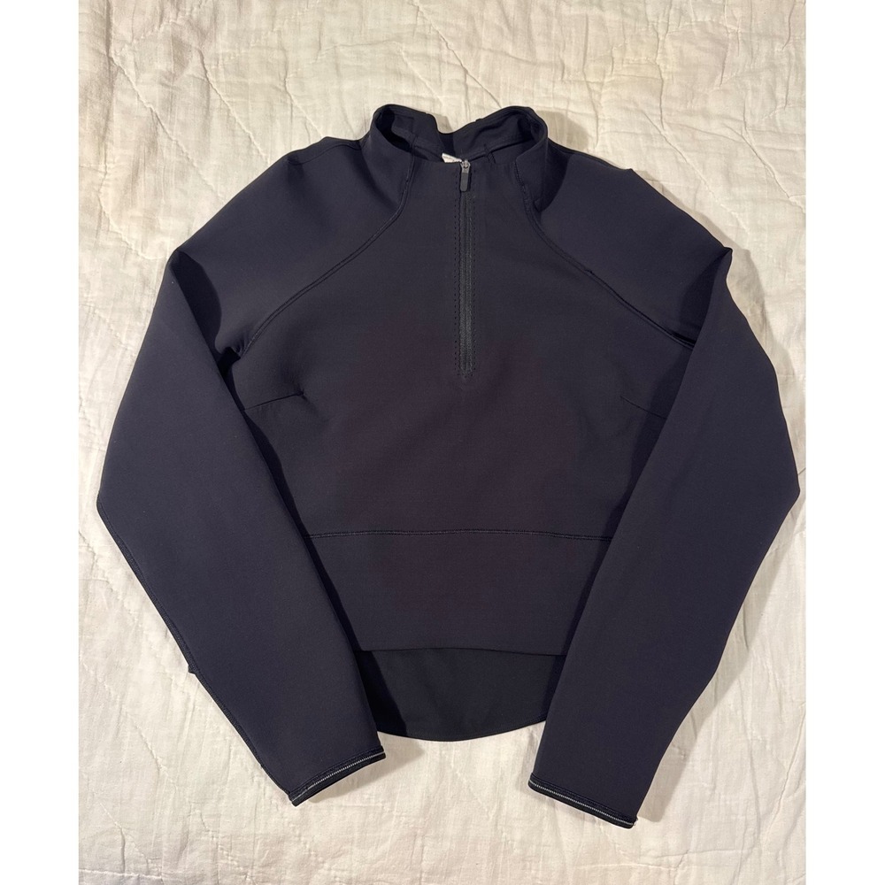 Lululemon Kicking Asphalt 1/2 Zip Black Quarter Pullover Cropped Athletic Top 6